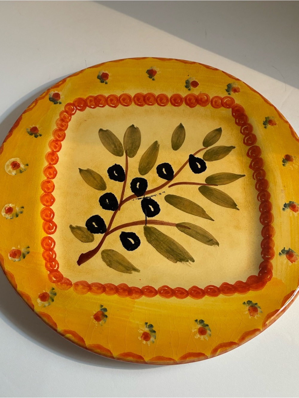 Vintage Hand-Painted from Italy Decorative Ceramic Plate Dish